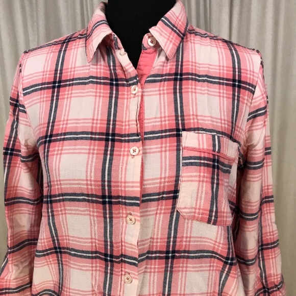 Forever 21 Plaid Flannel Mini Shirt Dress PINK S - Picture 3 of 12